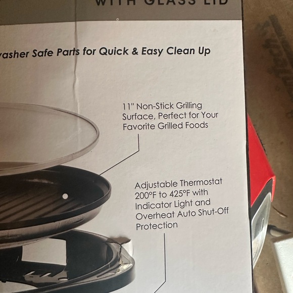 Elite Gourmet Black Indoor Grill with Glass Lid - Picture 5 of 7